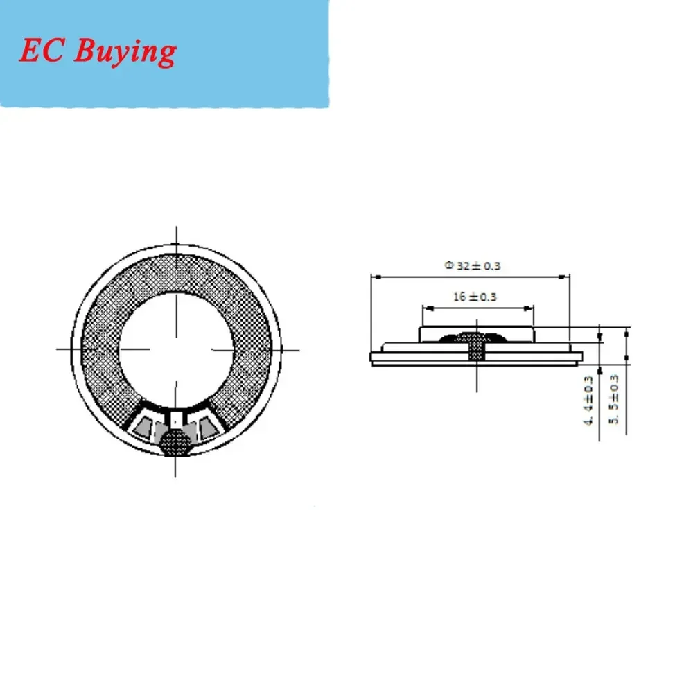2Pcs/Lot 32MM 8Ohm 2W Iron Case Internal Magnet Speaker Ultra-thin 32*5.5MM Diameter 32 MM 8 Ohm 2 Watt Loud Speaker Loudspeaker
