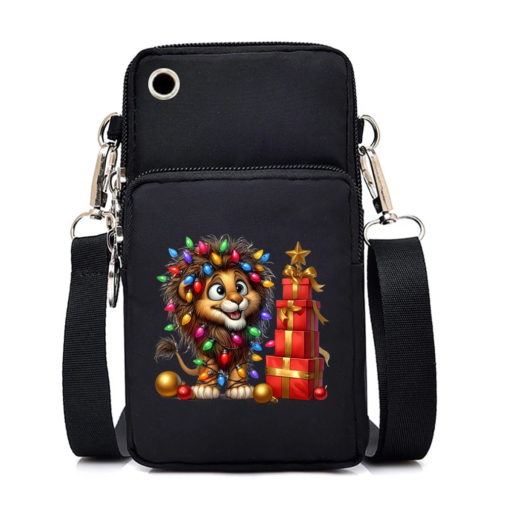 Mini borsa a tracolla femminile Nuova borsa a tracolla natalizia Panda Gufo Pinguino Borse per cellulare Borsa a tracolla natalizia per bambini divertente cartone animato