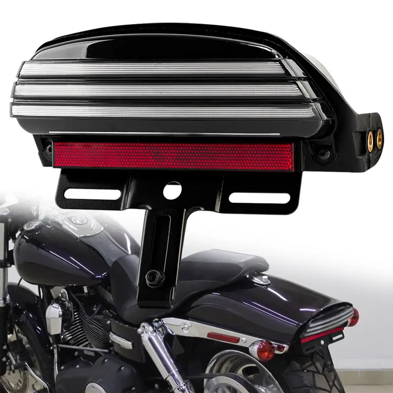 

Заднее трехбарное крыло мотоцикла, светодиодный стоп-сигнал, указатель поворота, подходит для Harley Dyna Fat Bob Softail 2006-2015