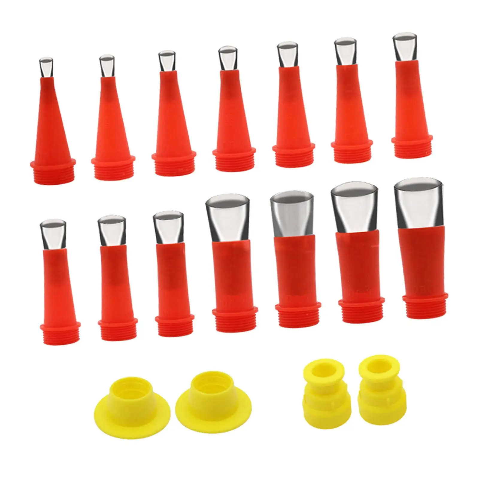 Caulk Nozzle Applicator 5/6/7/9/10/13/16/18/20mm/22mm/25/28/30/35mm with Connection Base Reusable Caulking Finisher Kit