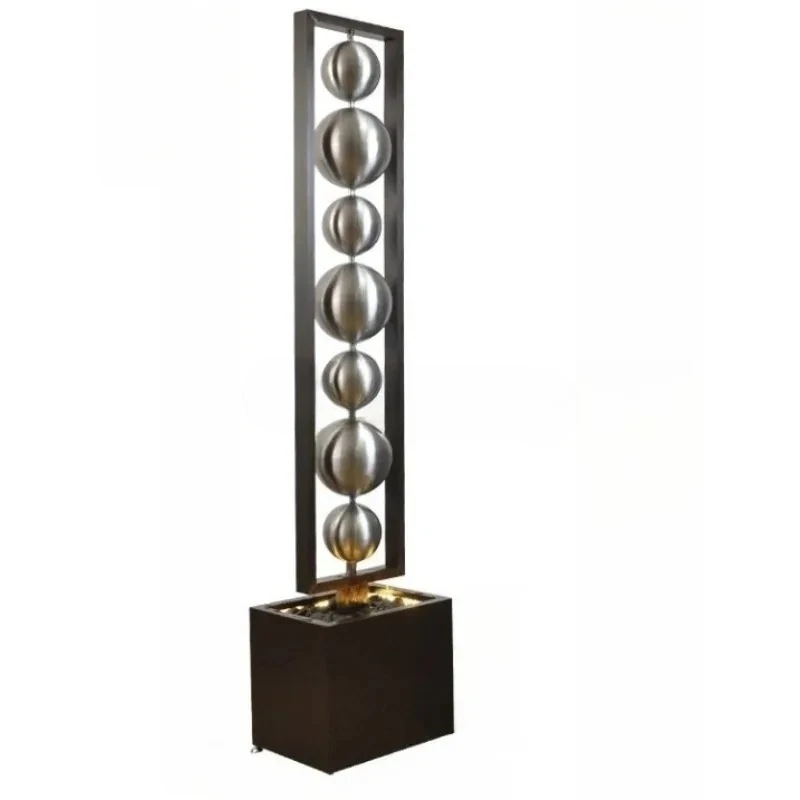 Modern Light Luxury Indoor Silent Floor Fountain - Circulating Water Feng Shui Wheel Ornament for Living Room Wealth  Attraction