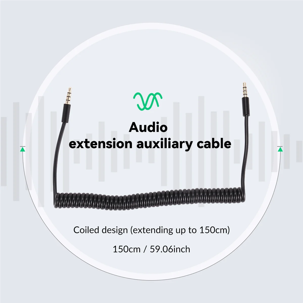 Новый 3,5 мм разъем «папа-папа» 4-полюсный удлинитель Aux аудио спиральный спиральный кабель 1,5 м