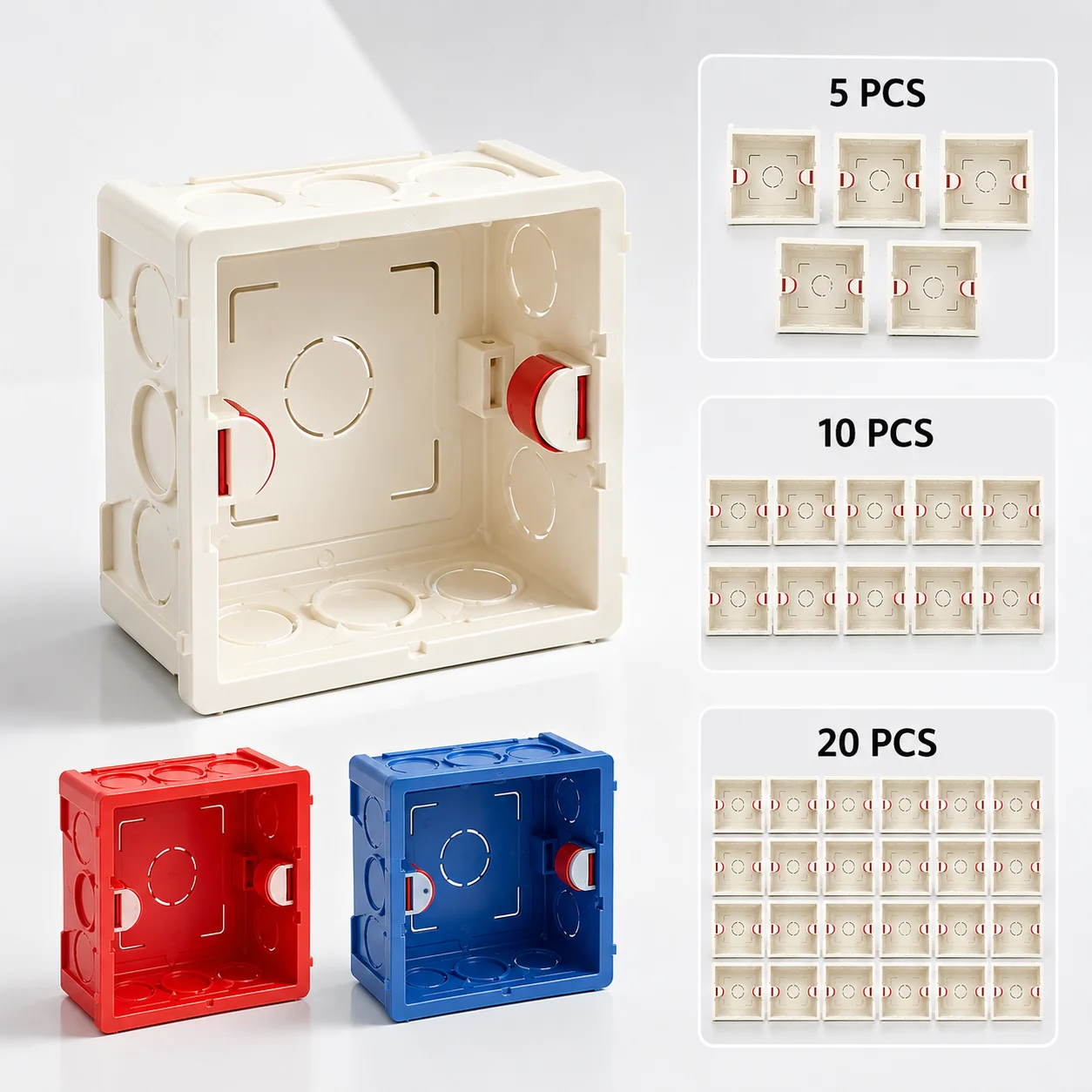 5/10/20PCS Box Hidden Concealed Internal Mounting Box Type Inside Universal White Electrical Concealed Box White Blue Type 86