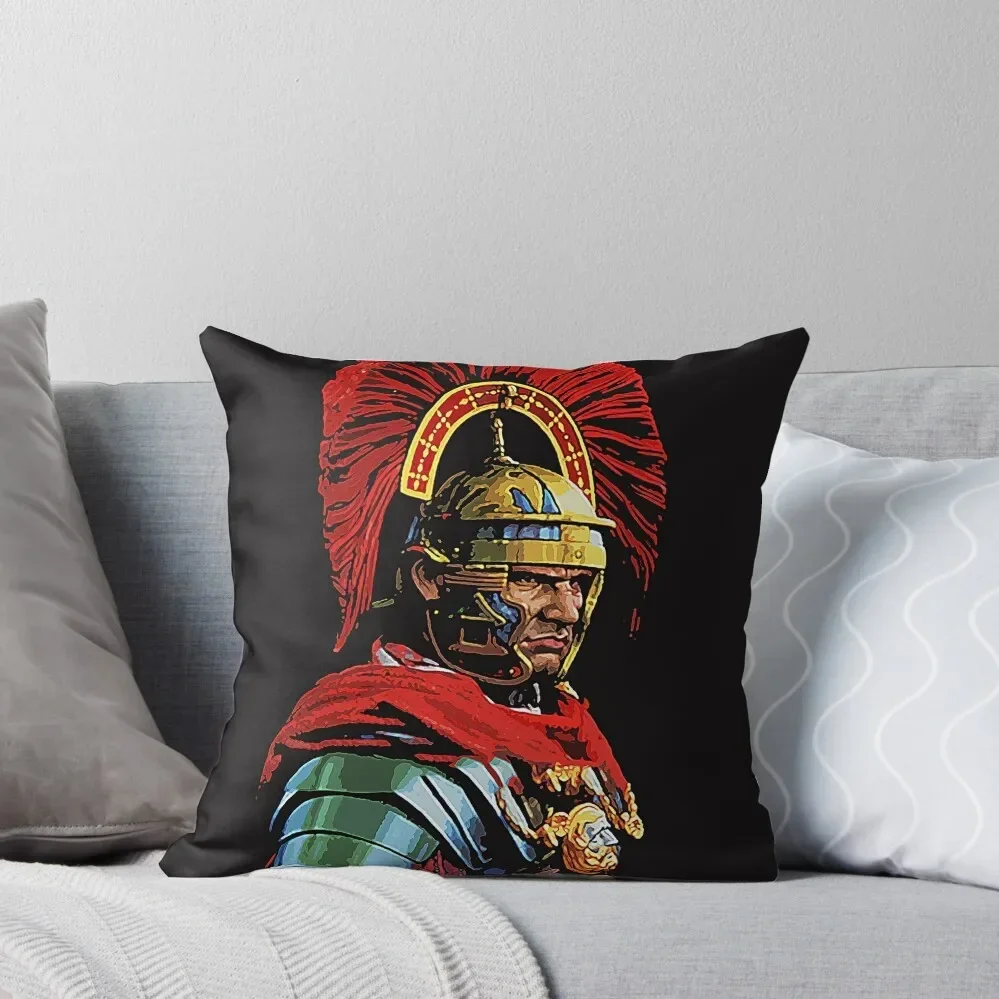 Roman Centurion Portrait Throw Pillow Bed pillowcases Pillows Aesthetic pillow