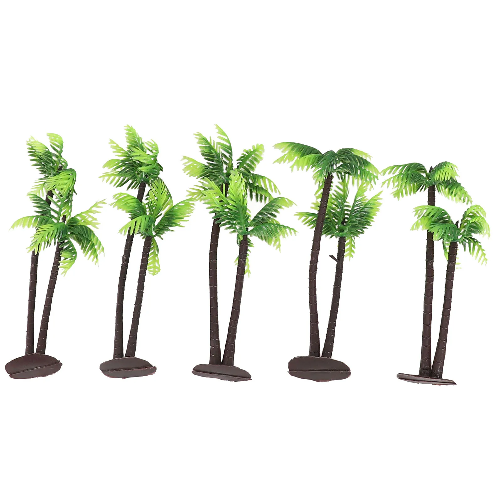 Mini Plastic Coconut Palm Tree Miniature Plant Pots Bonsai Craft Leaf Fake Plant Pots Home Garden Decoration Landscaping