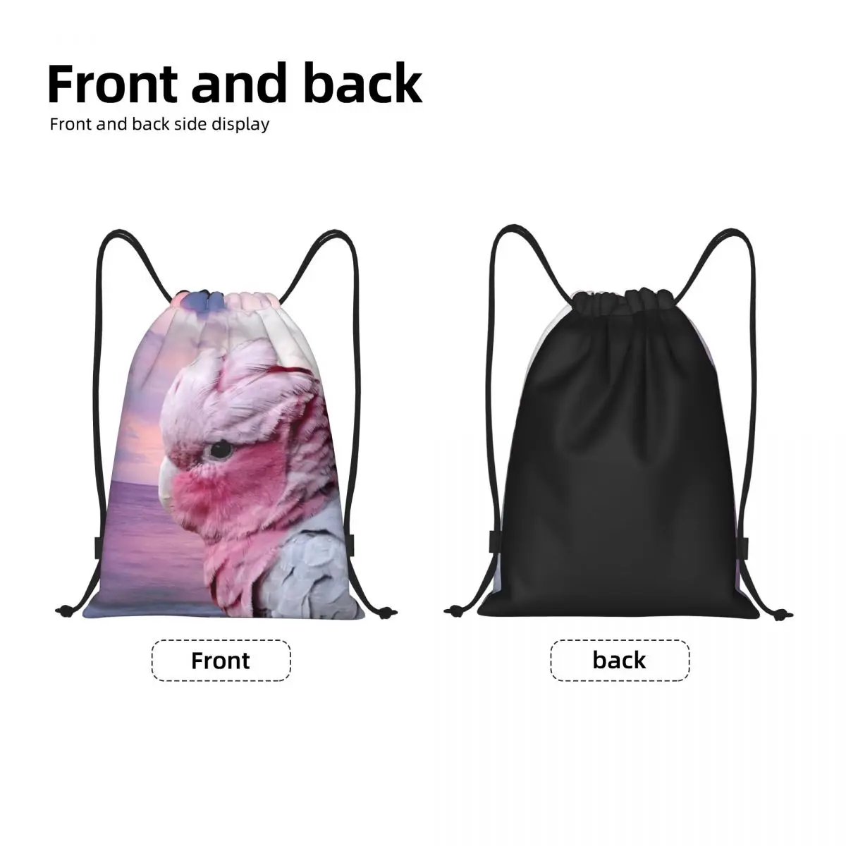 Custom Parrot Galah Cockatoo Drawstring Bag for Training Yoga Backpacks Men Women Bird Sports Gym Sackpack