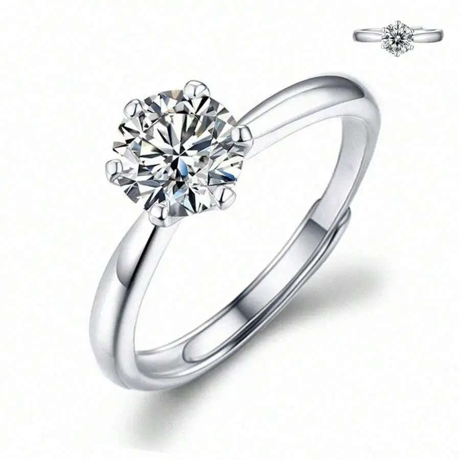 

Classic Solitaire Ring With Round Cut Stone Prong Setting