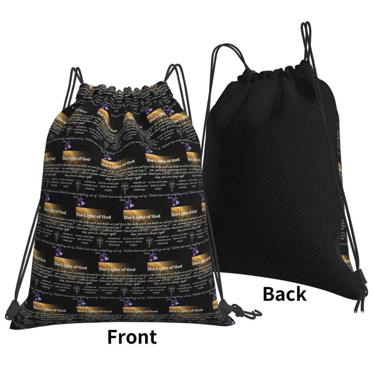 Light Of God Backpacks Multi-function Drawstring Bundle Pocket Sports Bag Book Bags for Travel School
