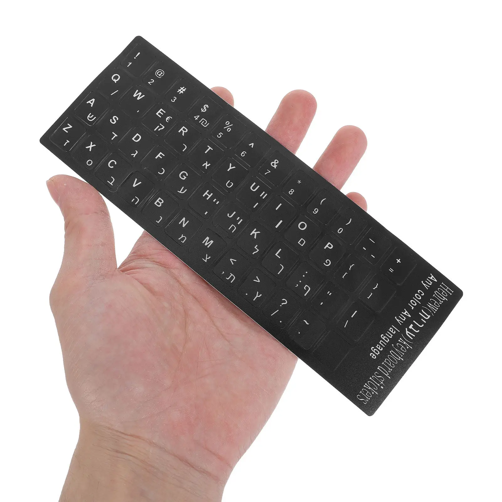 

10Pcs Computer Keyboard Stickers Hebrew English Letters Matte Vinyl Removable Replacement Labels for Pc Notebook Desktop Laptop