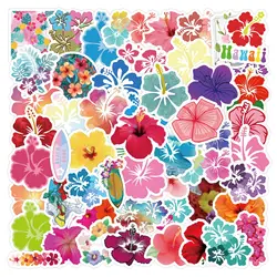 10/60pcs Hibiscus Flower Sticker Hawaii Hibiscus graffiti Stickers for DIY Luggage Laptop Skateboard Motorcycle Bicycle Stickers