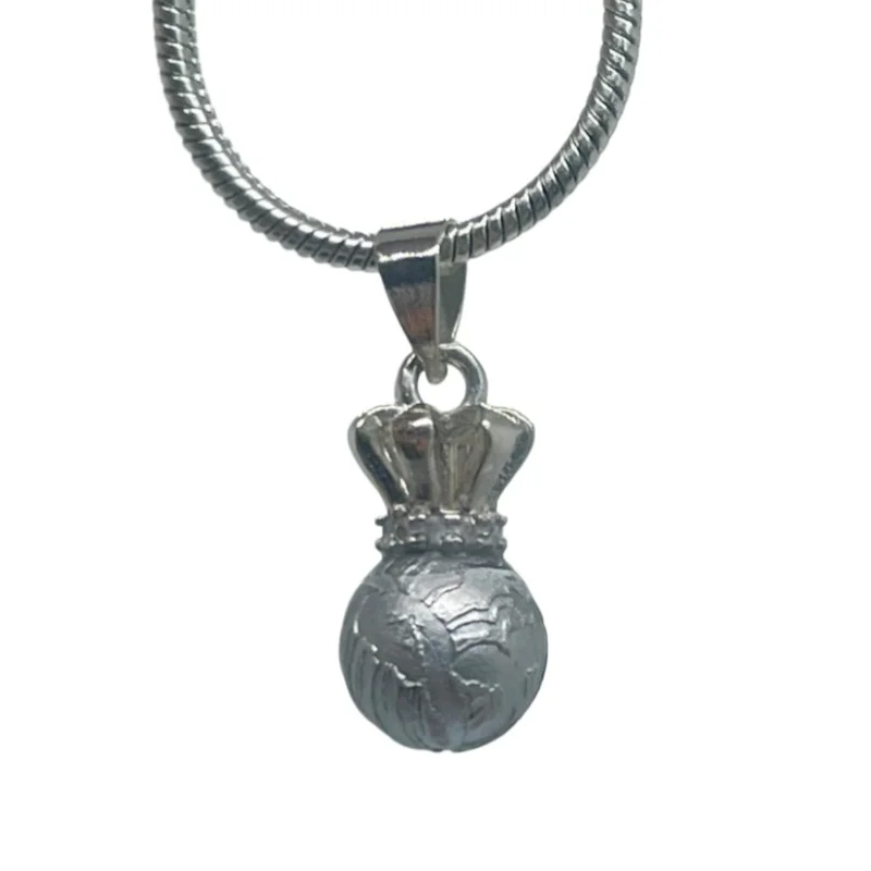 2.5g Muonionalusta Meteorite Sphere Pendant Polished Widmanstätten Pattern Sweden Iron Meteorite Necklace Collectible - LK288