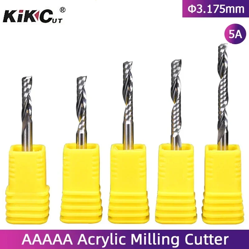 

1Pcs Acrylic Milling Cutter AAAAA TOP 3.175mm CNC Router Bit Carbide Spiral End Mill For Acrylic PVC MDF Wood