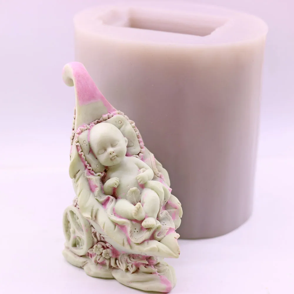 

3D силиконовая форма для детской коляски, колыбель для листьев, шоколадные конфеты, сахарный декор, форма для выпечки, сделай сам, смола, гипсовое восковое мыло
