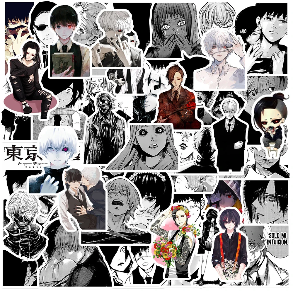 10/30/50pcs Cool Tokyo Ghoul Kaneki Ken Stickers Ayato Anime Sticker Motorcycle Laptop Skateboard Suitcase Phone Touka Decals