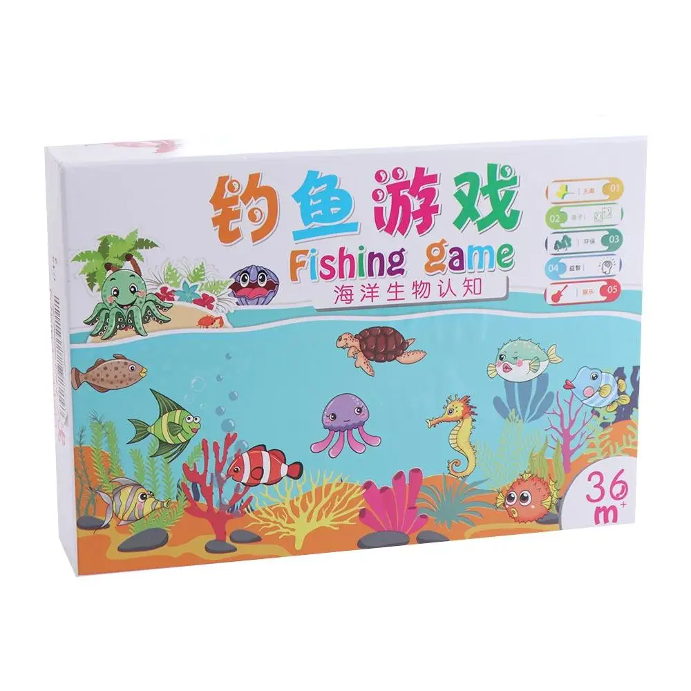 Jeu de pêche magnétique en bois pour enfants, jeu de mode, planche occupée, jouets de poisson, vie marine, leone nition, début du dos, le plus récent