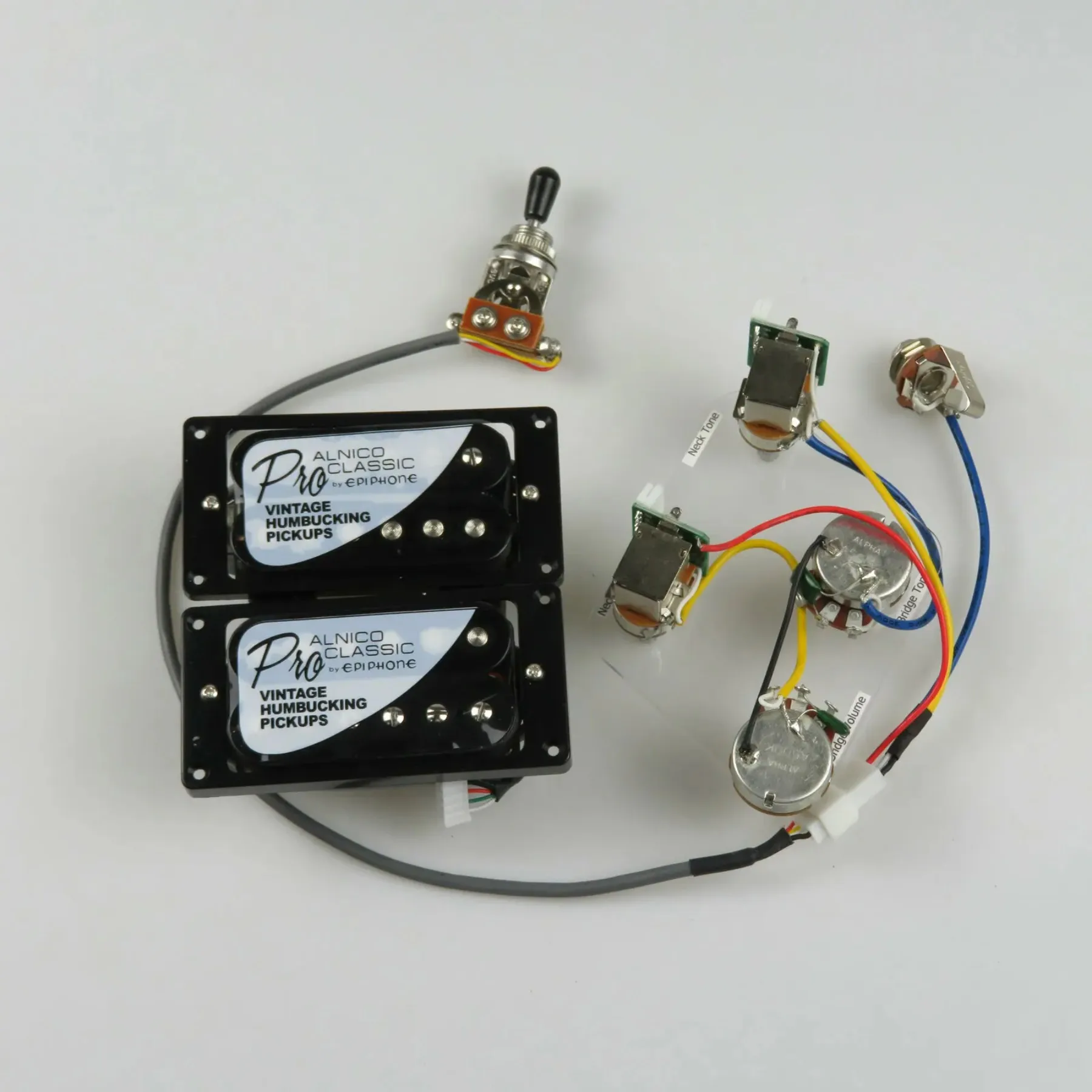 alnico-5-humbucker-guitar-pickups-set-4c-with-1v1t-wiring-harness-electric-guitar-replacement