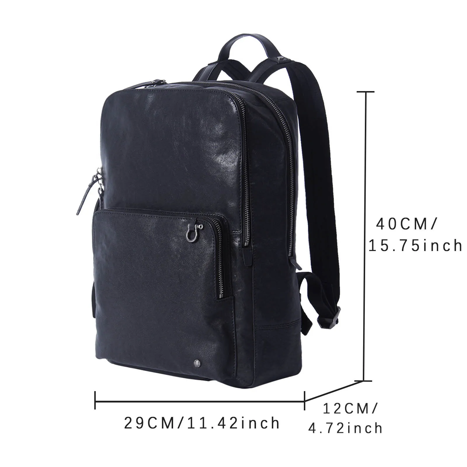 S.WORKER Lässiger Rucksack aus echtem Leder für Herren, 15-Zoll-Laptop-Rucksack aus Rindsleder, handgefertigt, modischer Preppy-Stil, Schultasche, Tagesrucksack – Detail 3