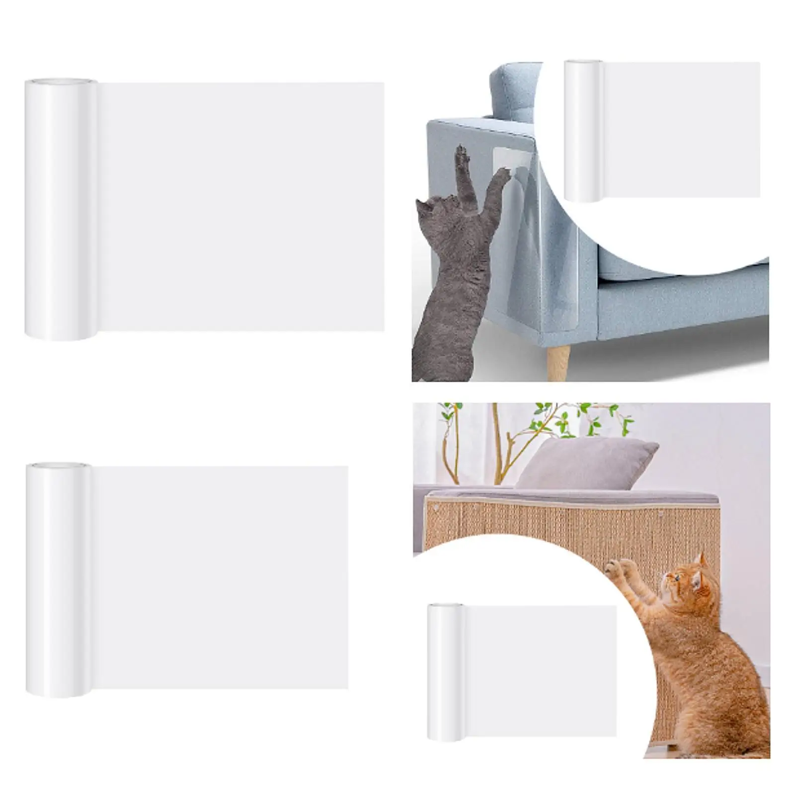 Anti Cat Scratch Tape Easy to Use PVC Cat Scratch Couch Protector Cat Scratching Sticky Tape for Table Chair Beds Windowsills