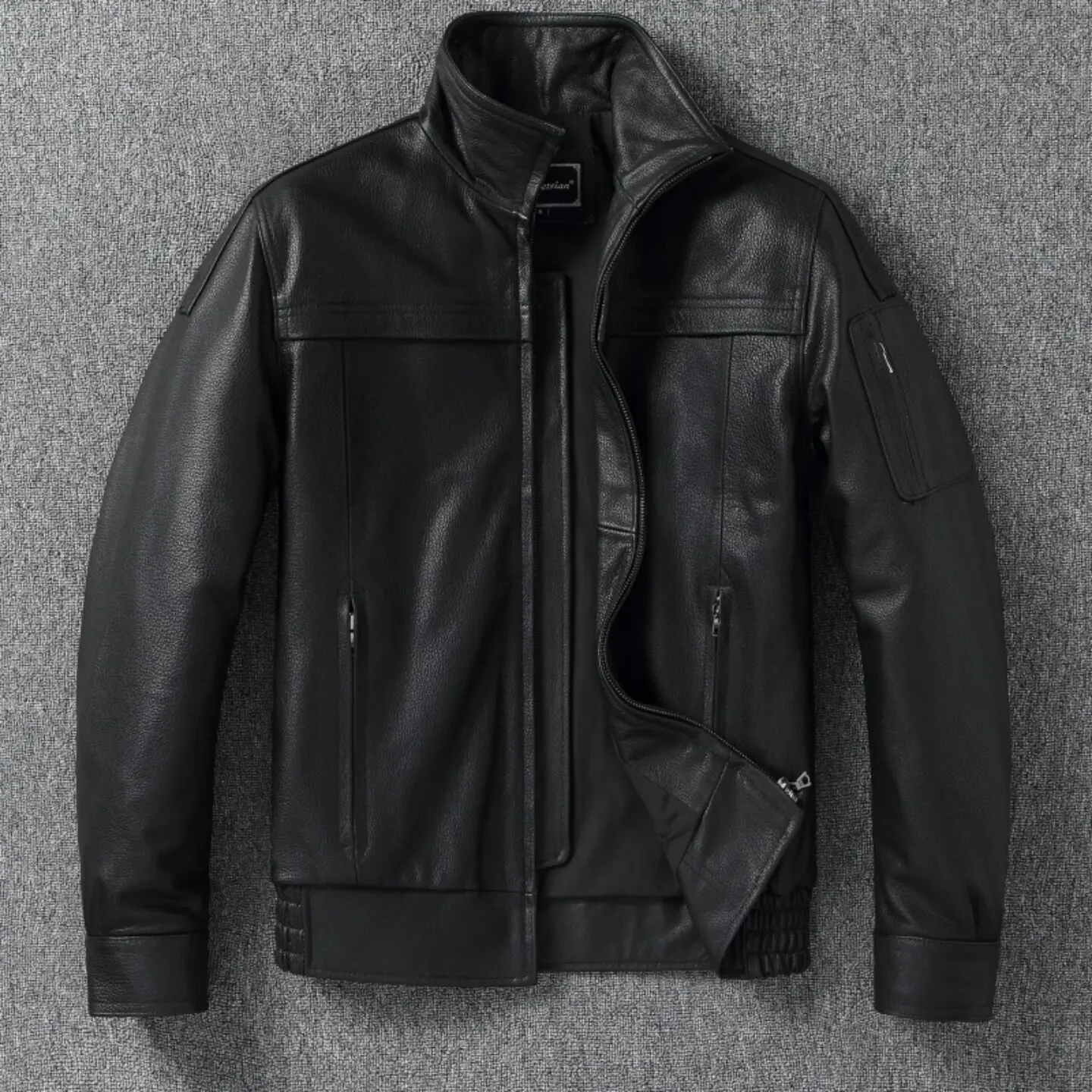 

Black Genuine Cow Men A2 Leather Jacket Loose Oversized Flight Jackets Real Cowhide Men's Pilot Coat Autumn Spring