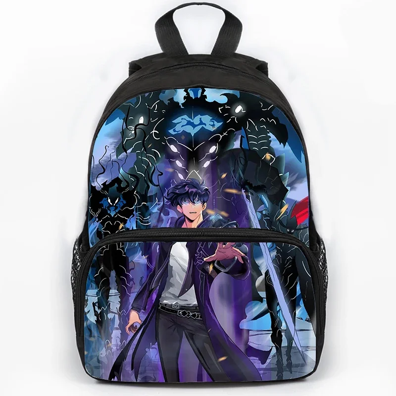 Anime Solo Leveling Child Backpack Sung Jin Woo Large Capacity School Backpack Students Boys Waterproof School Bags Best Gifts