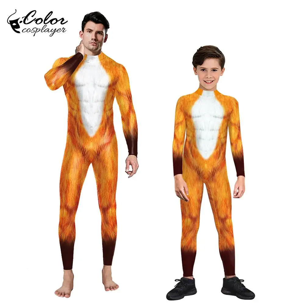 Color Cosplayer Jumpsuit Outfits Purim Carnival Clothes Halloween Zentai Long Sleeve Cosplay Costumes Spandex Catsuit Bodysuit