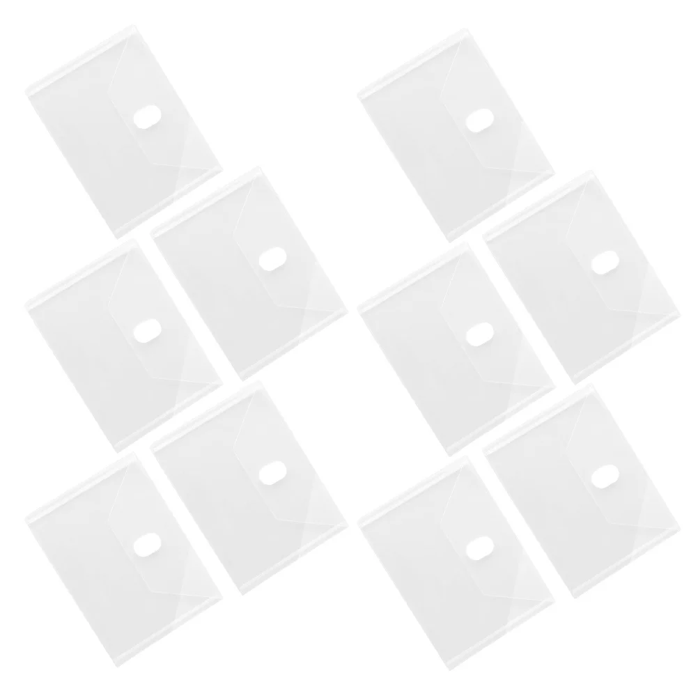 

10Pcs Transparent Document Storage Bags Plastic Envelope Folders with Closure Clear Filing Organizer for Receipts Papers Office