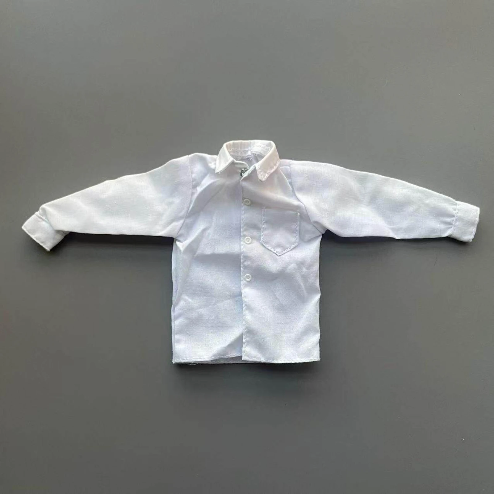 1/6 Scale Doll Shirt Pointed Collar Collared Button-up Doll Shirt Toy Clothing Woven Material Cloth Material