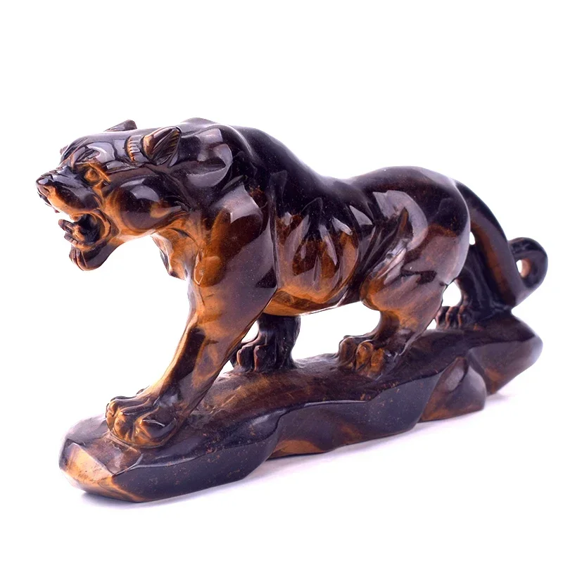 YYHC-High quality tiger eye stone carving handicraft natural crystal carving leopard