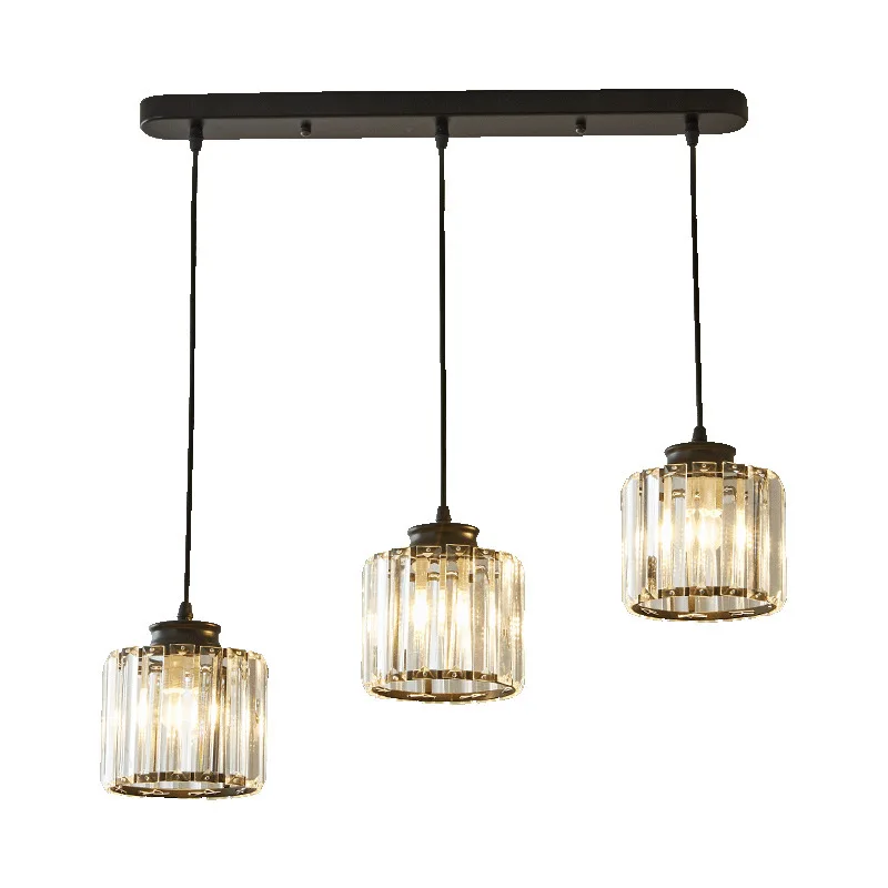 

Nordic lamps restaurant dining room bar crystal chandelier three simple post-modern study bedroom light luxury style
