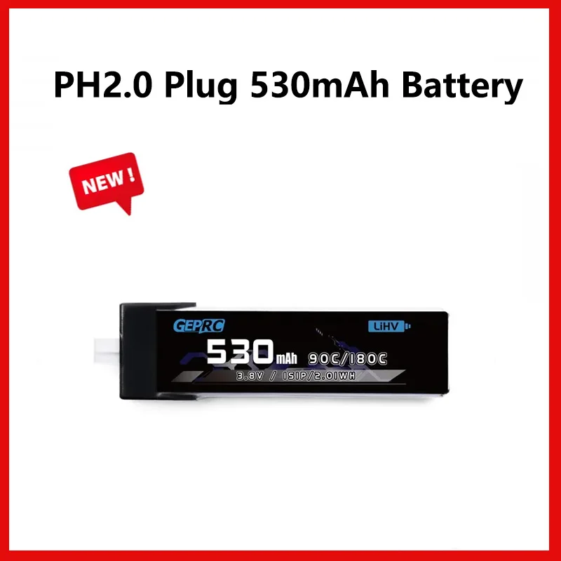 New GEPRC 530mAh Batteries High-Efficiency PH2.0 Plug Suitable For Tinygo Series Drone For RC FPV Quadcopter Freestyle Drone