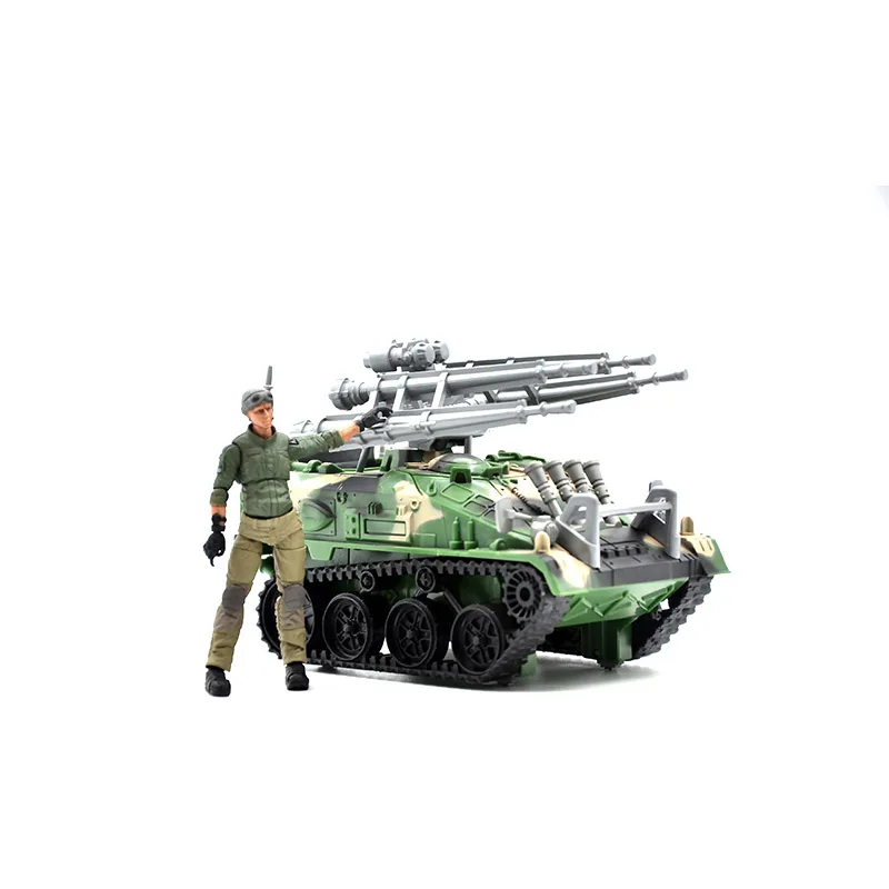 1/18 Scale Camouflage Anti-aircraft Combat Vehicle Model 3.75-inch Movable Doll Vehicle Accessories Collection Display Toy Gift