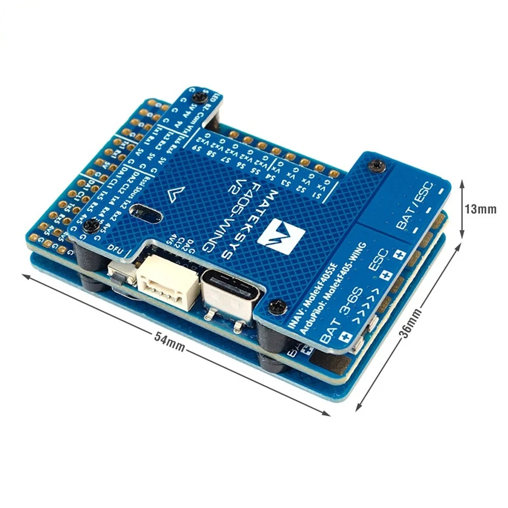 Mateksys F405-Wing V2 Flight Controller per Ala Fissa con Chip F405, Ingresso a Tensione Ampia 3-6S