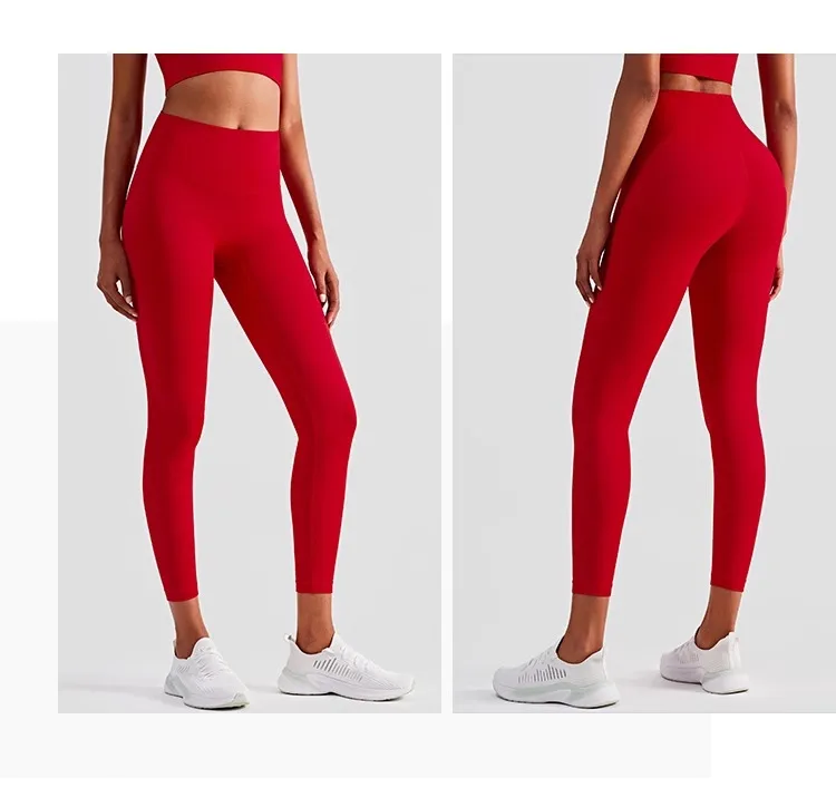 2-teiliges Damen-Set aus einfarbigem Cross-BH und High-Waist-Yogahose, bequem, atmungsaktiv, für Fitness, Training, Radfahren und Yoga. – Detail 7