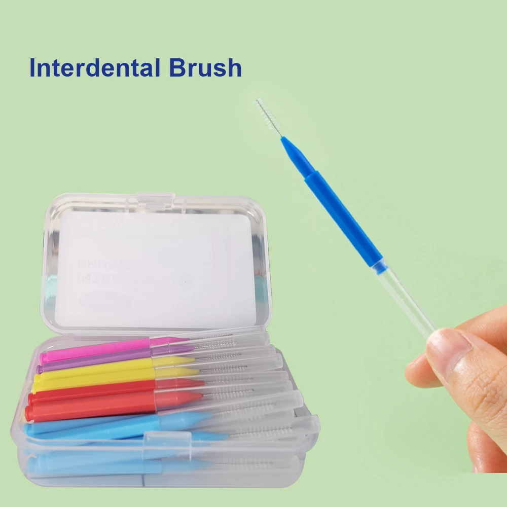 30pcs/box Interdental Brush I Type Interdental Brush Orthodontic Correction Tooth Gap Brush Tooth Braces Cleaning Soft Bristles