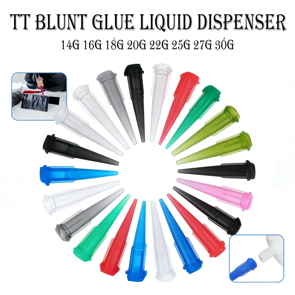 25-100 Stück Universelles Spritzen-Klebstoffdüsen-Set, 14G-30G TT Kunststoff-Konische Spitzen für Klebstoff, Epoxidharz & Bastelbedarf – Detail 1