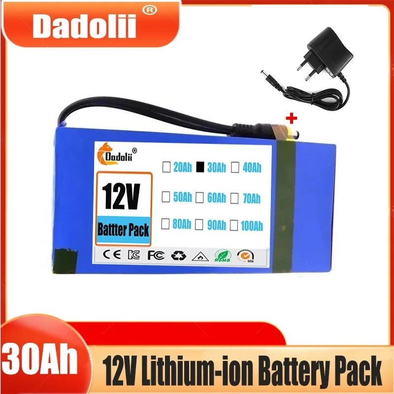 

12v 3000-20000mAh Lithium ion rechargeable battery, new DC high-capacity AC power charger, 4 types of transportation development