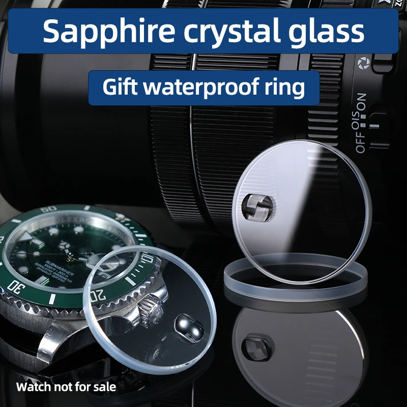 Sapphire Watch Crystal For Rolex Submariner Datejus series watch crystal Lens with waterproof gasket calendar magnifying glass view 2