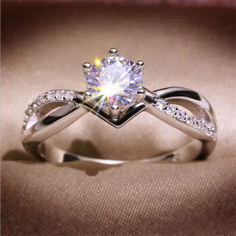 New simulation diamond ring courtship diamond ring women's minimalist ring