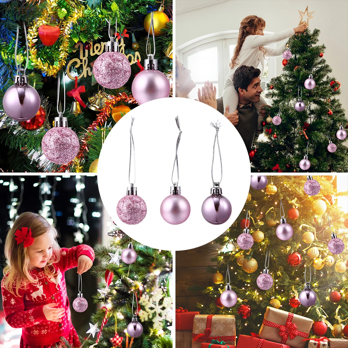 

48Pcs Christmas Ball Ornaments Easy to Hang Storage Box Included Holiday Decor for Shopping Mall Cafe Home Xmas Decor