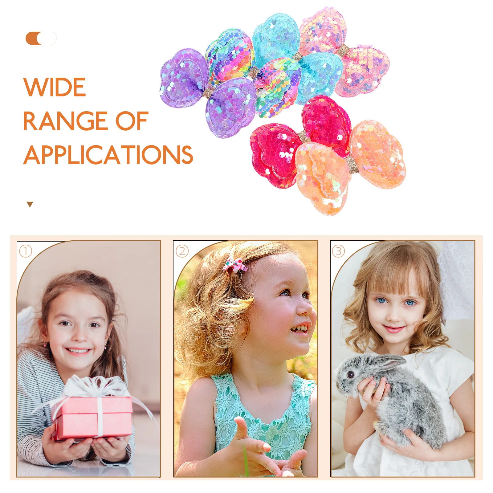 

6Pcs Hair Clips for with Sparkly Bow Design Cute Little Hair Bows Clips Party Wedding Daily Wear Accessory