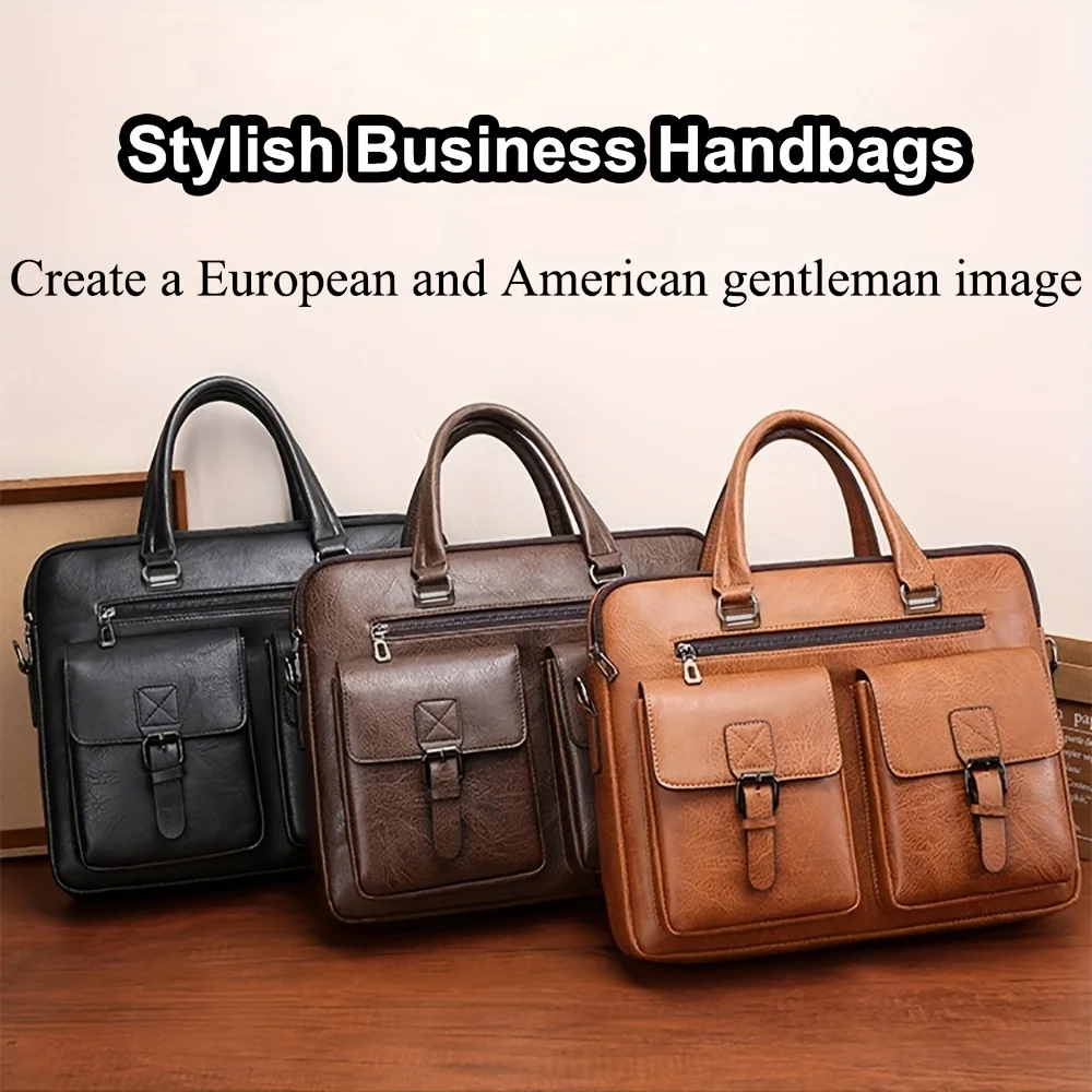 

Men's Business Briefcase,Large Capacity Laptop Bag with Multiple Pockets,Lightweight Durable Work Bag for Professionals &Commute