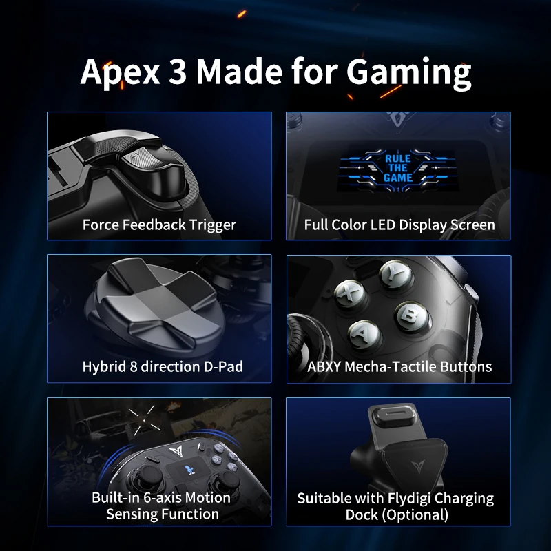 Original Flydigi Apex Series 3 Elite Gaming Controller Support: Windows/Switch/Android/MFi Apple Arcade Games/Cloud Gaming