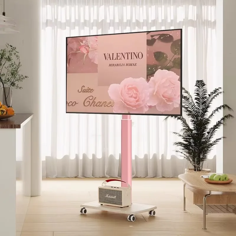 Movable Design Tv Stand 85 Inch Modern Floor Wheels Living Room Monitor Stand Support Mobile Rack Fernseher Schrank Furniture
