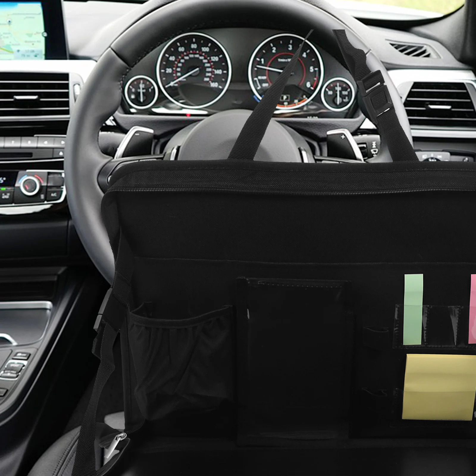 

Steering Wheel Tray Folding Car Desk Tray Compact Durable Oxford Cloth Multipurpose Laptop Table Vehicle Organizer