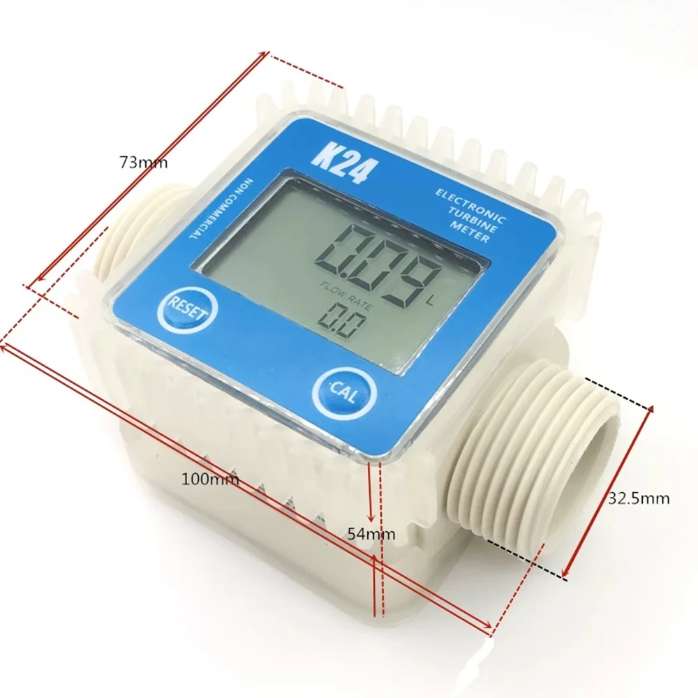 ดิจิตอล LCD K24 Flow Meter Turbine การใช้ Flow TESTER สําหรับสารเคมีน้ําทะเล Liquid Flow เมตรวัดเครื่องมือสีสุ่ม