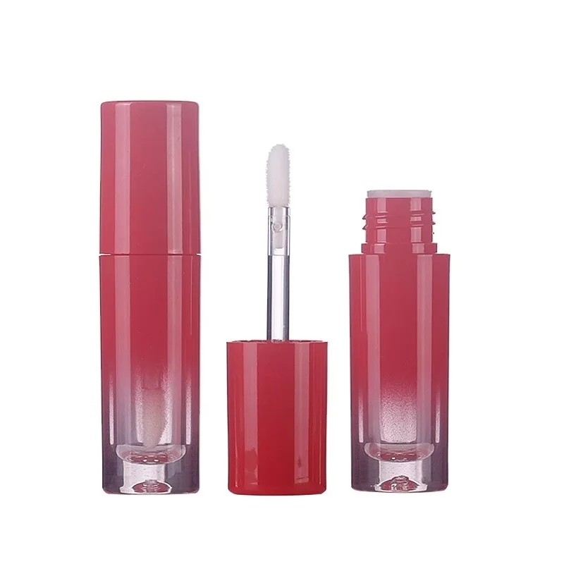 50pcs 2.5ml Mini Lipgloss Plastic Lip Glaze Tube Empty Shiny Gradient Red Cosmetic Packaging Round Refillable Bottle Containers