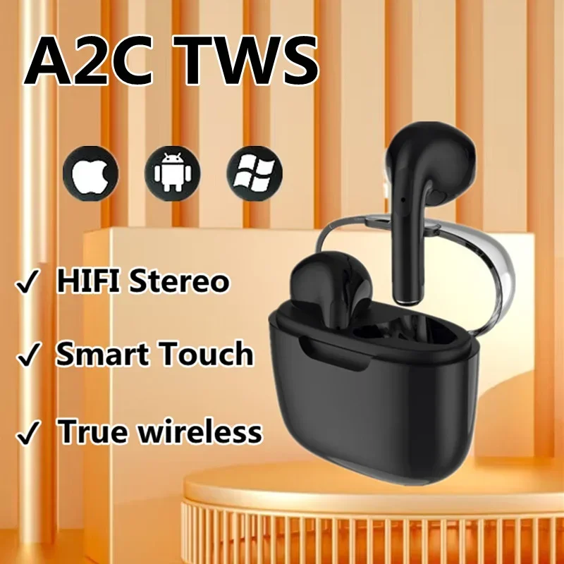 A2C صحيح سماعة لاسلكية تعمل بالبلوتوث سماعة بكلتا الأذنين الصغيرة في سماعات الأذن الرياضة ستيريو باس سماعات أذن TWS أحدث سماعات أذن رياضية للهواتف #1