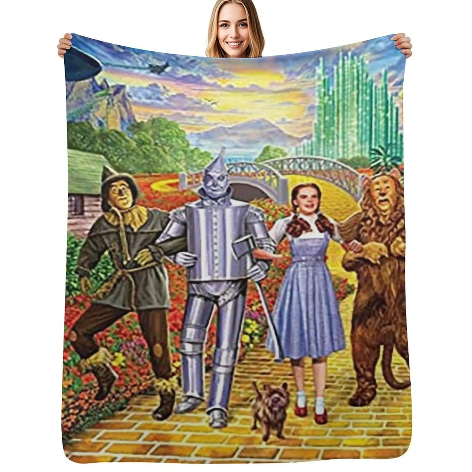 

Follow The Yellow Brick Road - Wizard Of Oz Throw Blanket Cozy Napping Blanket Gift for Mom Dad