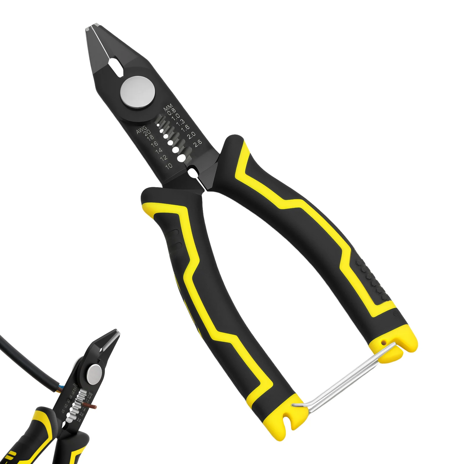 

Wire Stripper Pliers 6 Inch 2 in 1 Multifunctional Cable Peeling Plier with Safety Lock Ergonomic Wire Cutting Hand Tool