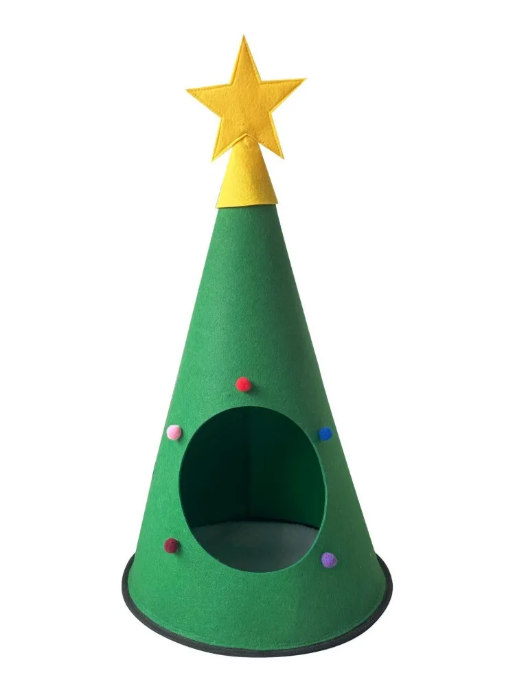 

Winter Christnas Pet Cat Products Bed Round Cat Cushion House Home Warm Cats Sleep Bag Cat Nest Kennel Small For Dog accessories